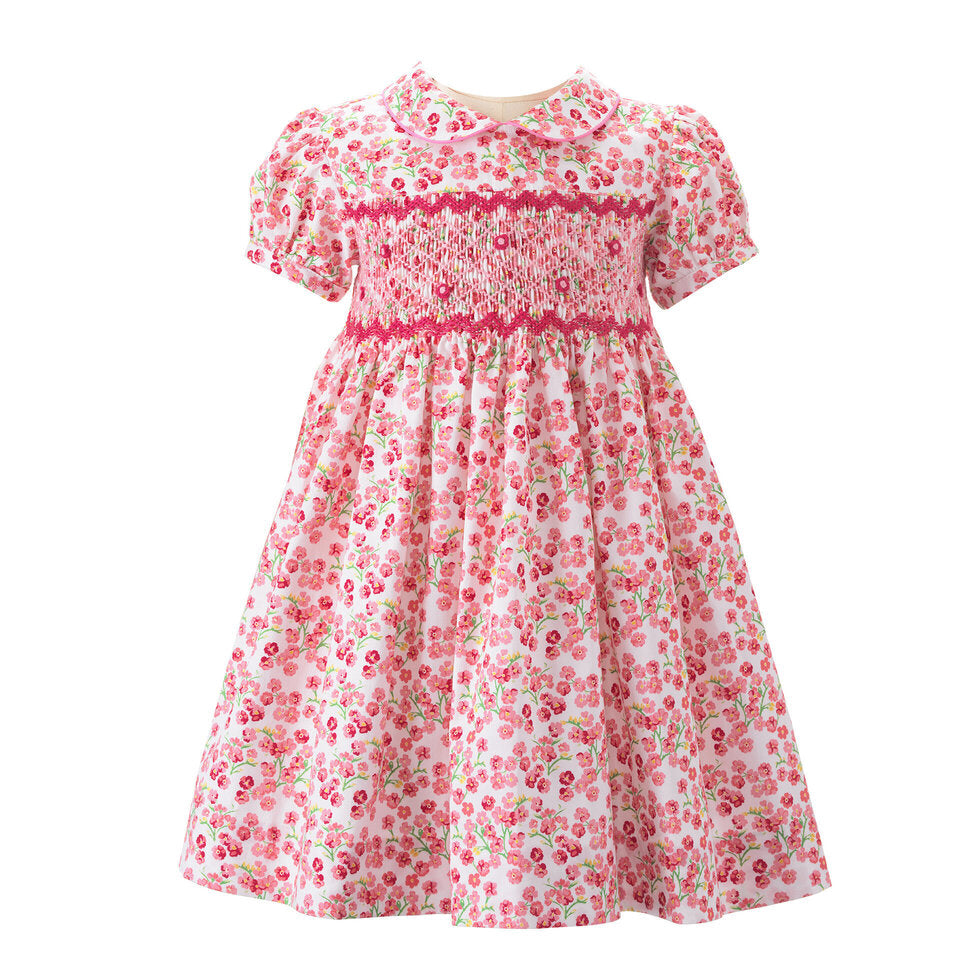 Forget Me Not Smocked Dress & Bloomers, Pink