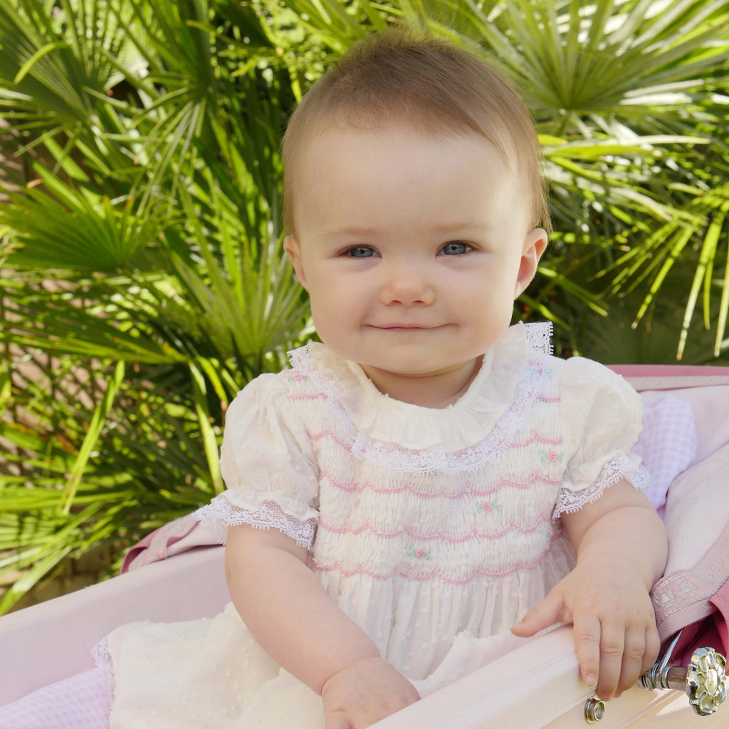 Swiss Dot Smocked Dress & Bloomers