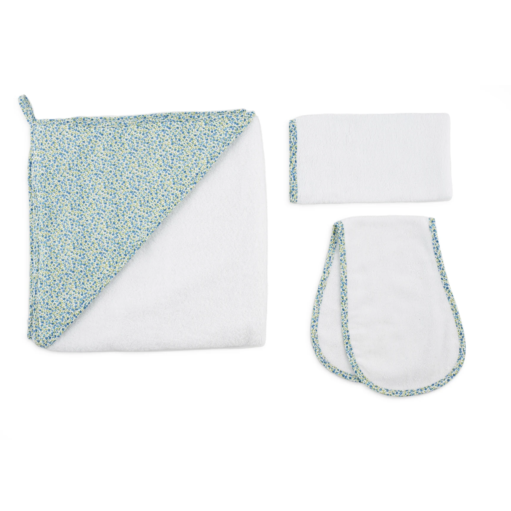 Newborn Blue Floral Sleepsack & Bath Lucky Gift Set