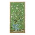 Regent Park In Green II Chinoiserie Panel Framed Wall Art With Birds and Flowers